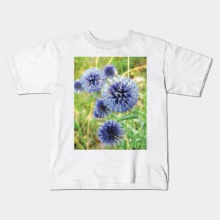 Globe Thistle Flowers Design Kids T-Shirt